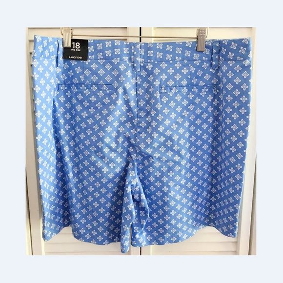 Lands' End Blue Patterned Women Shorts - Picture 4 of 4